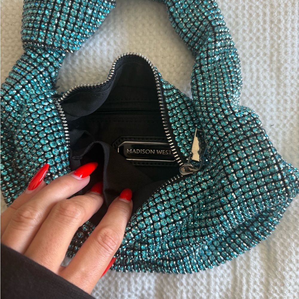 Sparkling Teal Rhinestone Handbag - Picture 2 of 3